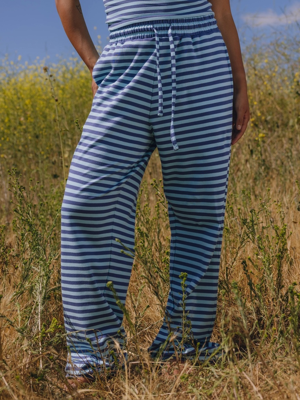 Daily Drills Striped Cotton Pants